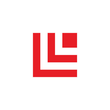 Letter LL square, dot geometric symbol simple logo vector
