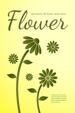 Elegant Minimalist Botanical Floral Poster Design for Interior Decor