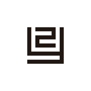 Letter y number 2 square geometric symbol simple logo vector