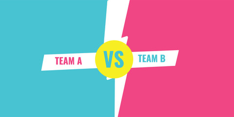 Team A vs Team B Versus Versus Competition Banner Vector Illustration © Nurkhayati