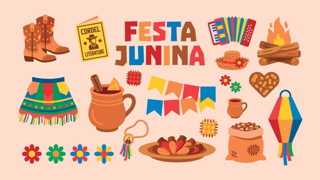 Brazilian Festa Junina festival icon vector illustration