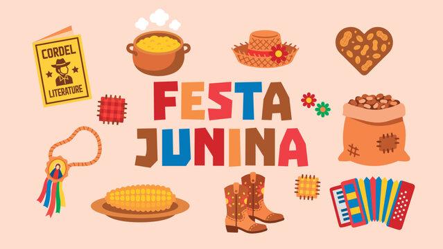 Brazilian Festa Junina festival icon vector illustration