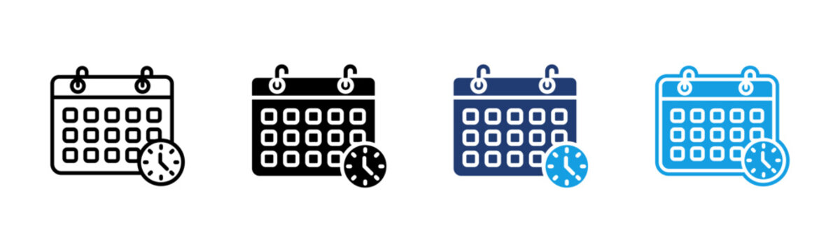 Calendar icon multiple style collection