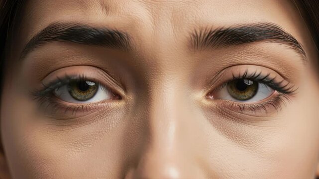 Close-up of Intense Gaze: A striking close-up captures the expressive depth of a woman's eyes, hinting at a multitude of untold stories and raw emotion.