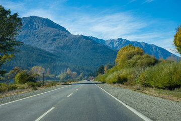 Fototapeta premium Landscape of El Bolsón from the National Route 40- El Bolsón, Río Negro, Argentina