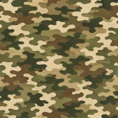 Fototapeta premium A camouflage pattern features various shades of green brown and tan colors