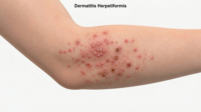 Dermatitis Herpetiformis Celiac Skin Rash 3D Illustration