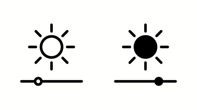 Brightness adjustment slider with sun icon on isolated white background.