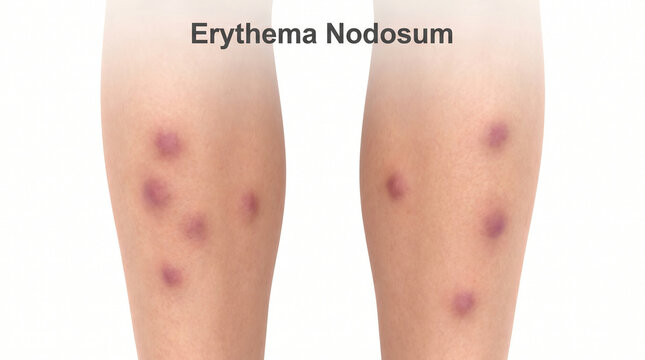 Erythema Nodosum Inflammatory Skin Nodules on Legs 3D Illustration