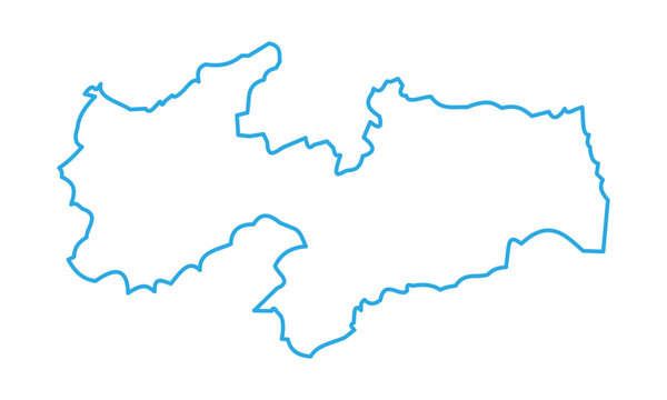 Paraiba State Map, Brazil. Simple Blue Outline on White Background