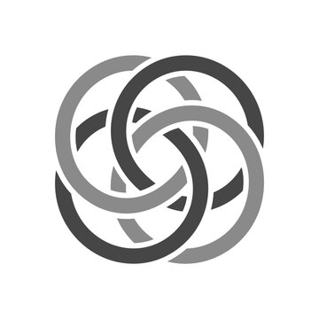 Three interlocking rings knot symbol.