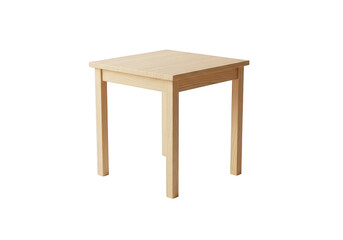 Fototapeta premium Simple light wood small square side table.