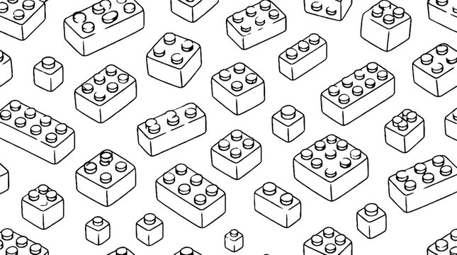Black and white Lego brick pattern design.