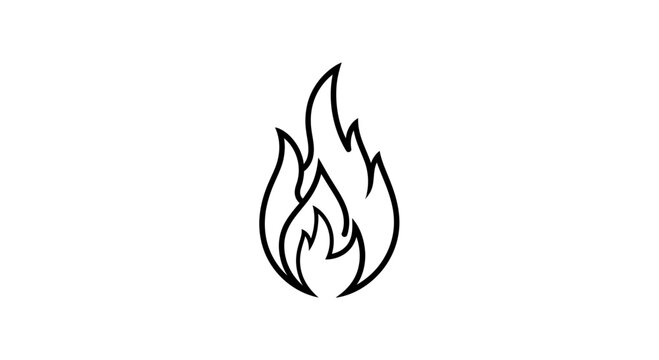 Flame icon symbol fire burning hot.