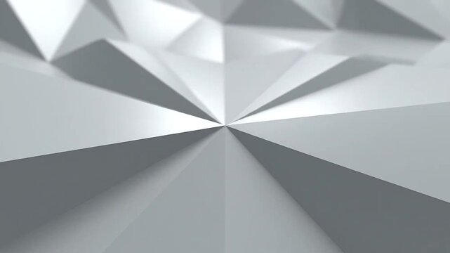 Abstract white low poly geometric background with sharp triangular facets