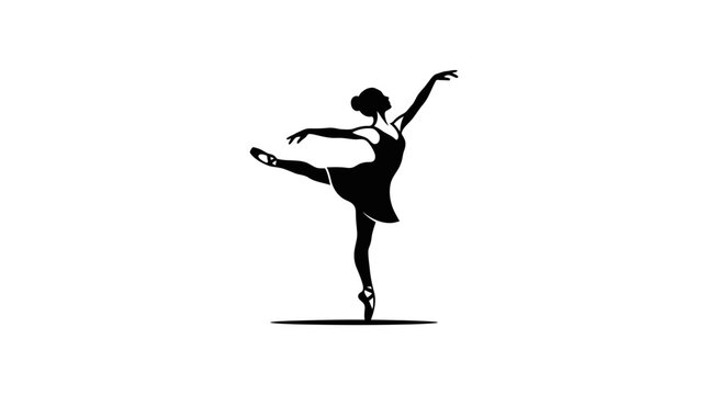 Silhouette of Female Ballet Dancer Posing.