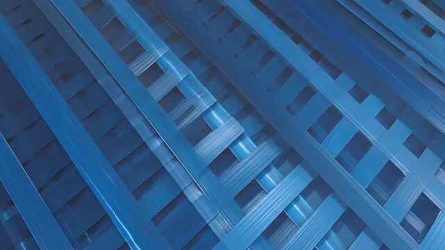 Abstract blue metallic diagonal lines background