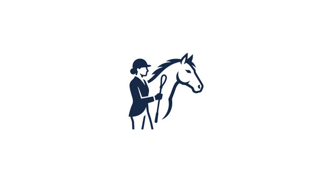 Man standing next to horse.