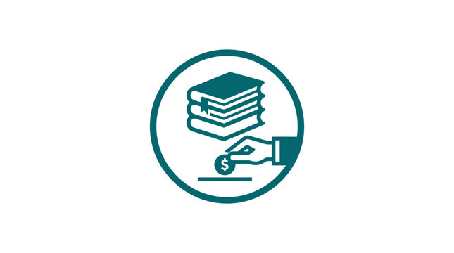 Hand holding stack of books money.