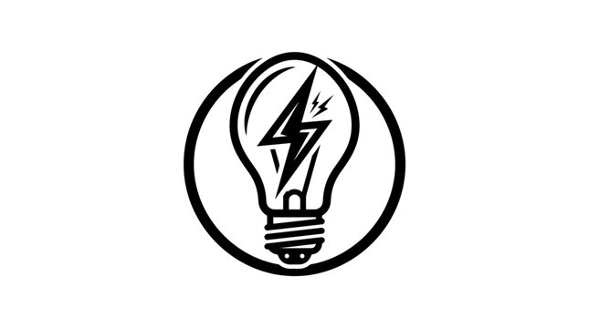 Light Bulb with Electricity Symbol Inside.