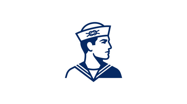 Sailor Man Wearing Navy Uniform.