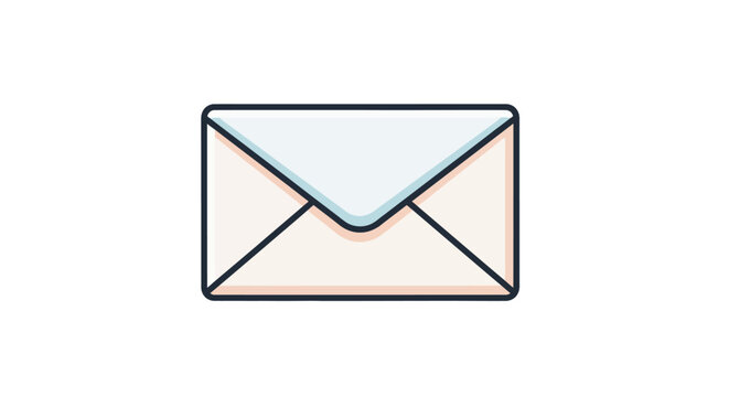 Minimalist Illustration of an Envelope with a Simple and Clean Design Isolated on White