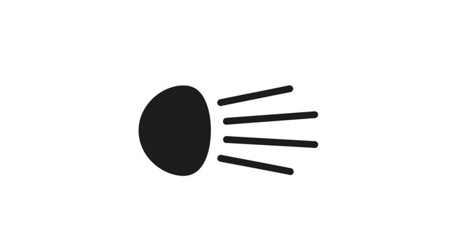 Minimalist representation of car headlight symbol, automotive design, warning icon