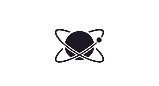 Minimalist representation of an atom, ideal for science and technology designs