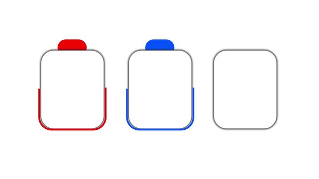 Three animated white rounded rectangle frames with colorful borders and drop shadows on a white background. Perfect for modern infographic layouts or clean UI elements.