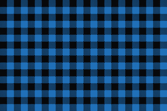 Black and Blue Buffalo Check Seamless Pattern Background