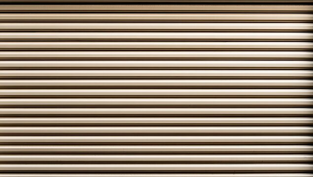 Repeating metallic horizontal lines, creating a ribbed texture