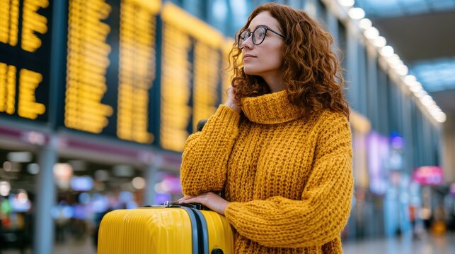 woman at an international airport check flight information board, checking travel time on board at airport, travel, payment, due, booking, online, check in