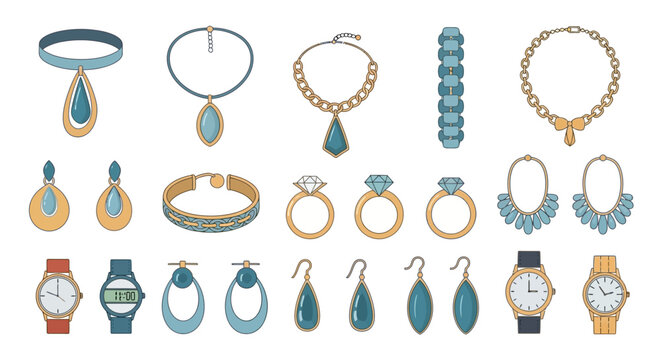 Collection of various jewelry and accessories.