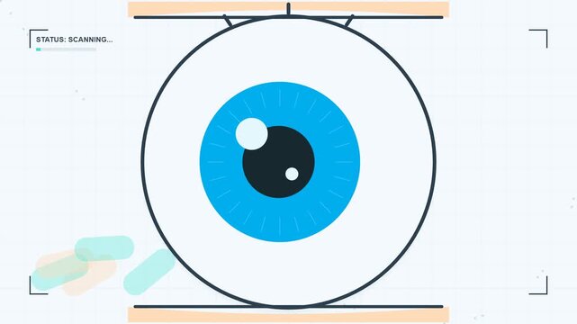Biometric Eye Scan Digital Interface Technology Illustration