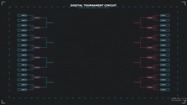 Digital eSports Tournament Bracket Circuit HUD Interface