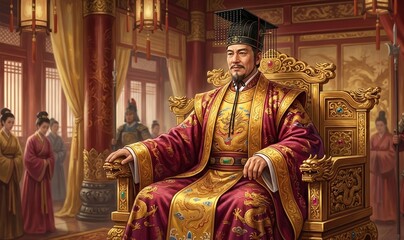 Obraz premium Ancient Chinese Emperor Throne