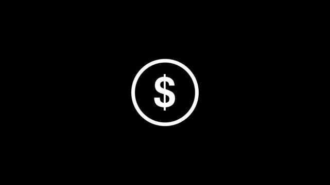 4K dollar sign with outline rounded white icon, cost raising price icon, dolar icon hand drawn icon with transparent background