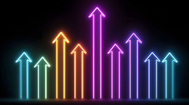 neon arrows growth concept isolated 
