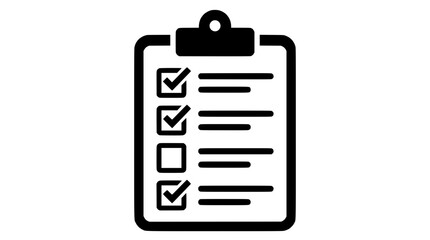 Clipboard checklist icon with checkmarks and empty box, simple vector illustration. © AKUN