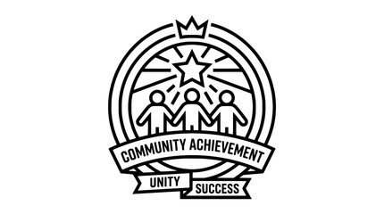 Fototapeta premium Community Achievement Unity Success Logo - Teamwork and Victory Symbol