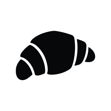 croissant Icon of food. Black icon on white background