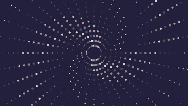 Abstract radial dot pattern animation, pulsing geometric light background, dots