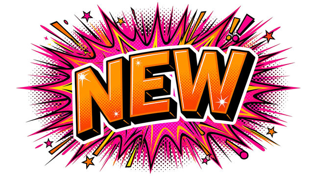 New Word Comic Book Style Explosion Burst 7.