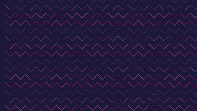 Minimalist zigzag pattern motion background, seamless abstract geometric animation in dark purple and pink