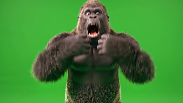 Gorilla with Exaggerated Hot Soup Burn Meme Dance, Frantic Mouth Fanning Pantomime.