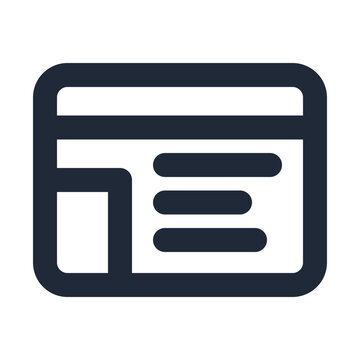 Ide window line icon, coding outline symbol
