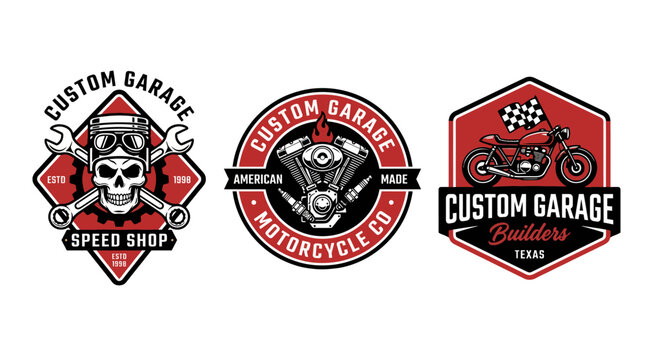 This logo design showcases a striking skull with crossed wrenches, embodying themes of mechanics and speed, perfect for a custom garage or speed shop brand identity.