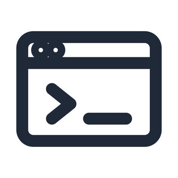Code window line icon, coding outline symbol
