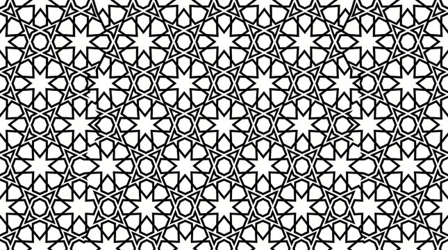 Seamless moroccan tile pattern black and white with moroccan seamless geometric background