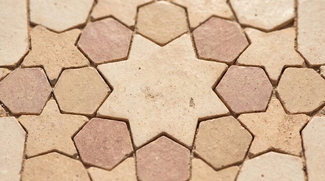 Moroccan tile pattern with geometric star shaped earthy ceramic elements moroccan seamless